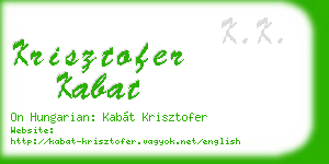 krisztofer kabat business card