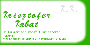 krisztofer kabat business card
